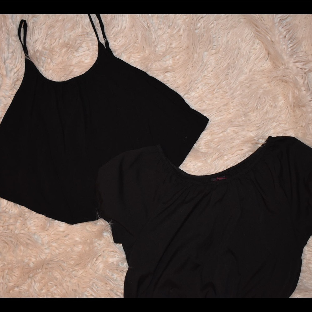 Black crop tops